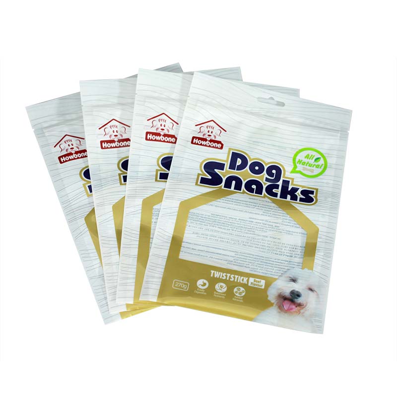 Three sides sealed translucent dog snacks bag